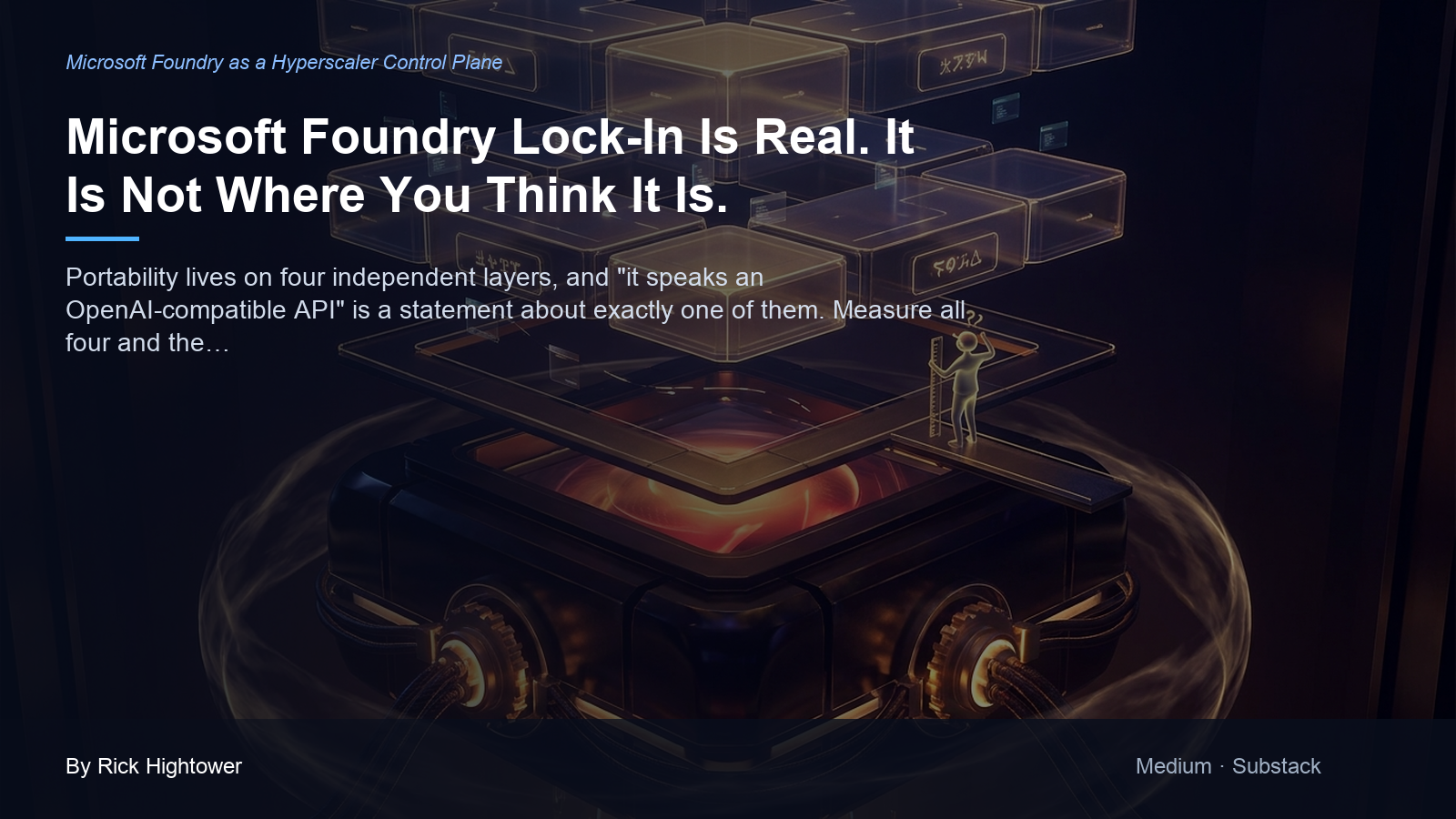Cover image for “Microsoft Foundry Lock-In Is Real. It Is Not Where You Think It Is.” by Rick Hightower
