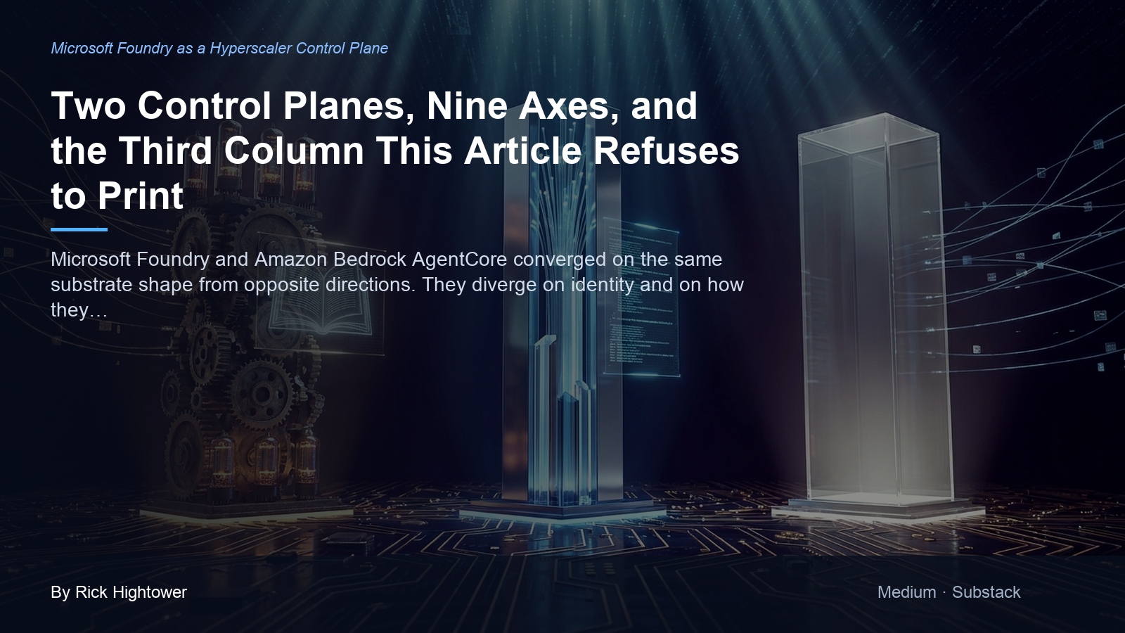 Cover image for “Two Control Planes, Nine Axes, and the Third Column This Article Refuses to Print” by Rick Hightower