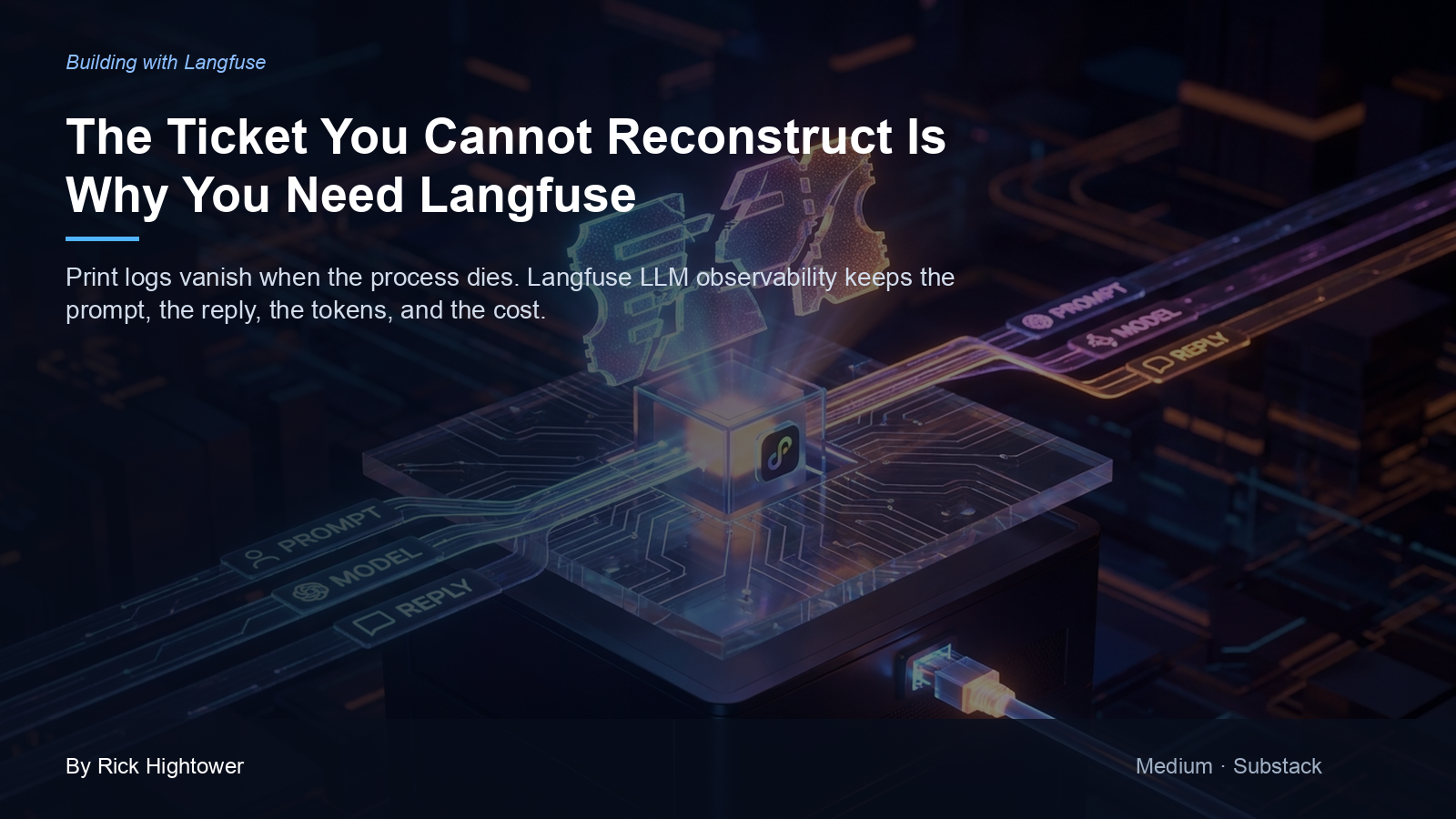 Cover image for “The Ticket You Cannot Reconstruct Is Why You Need Langfuse” by Rick Hightower