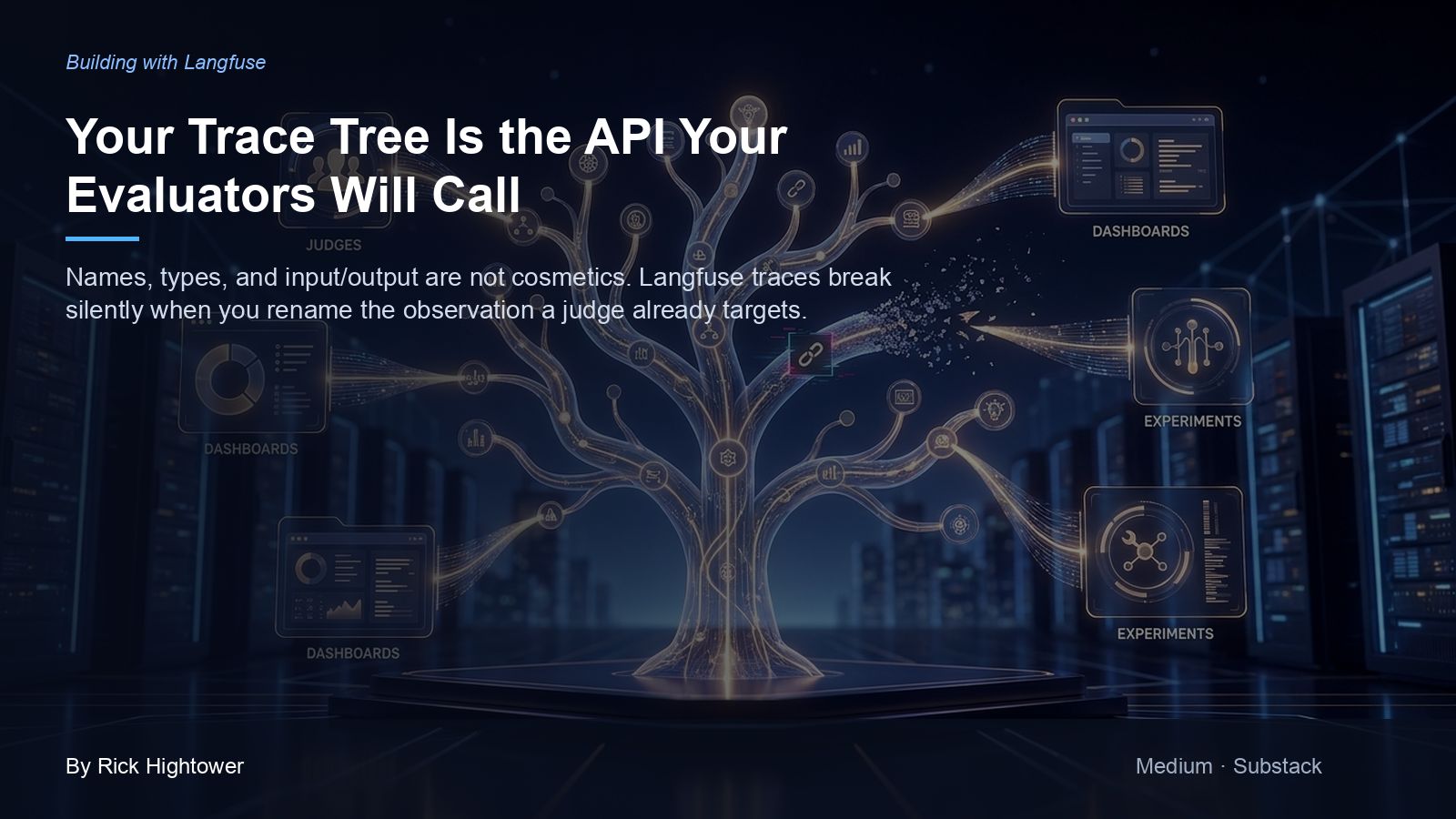Cover image for “Your Trace Tree Is the API Your Evaluators Will Call” by Rick Hightower