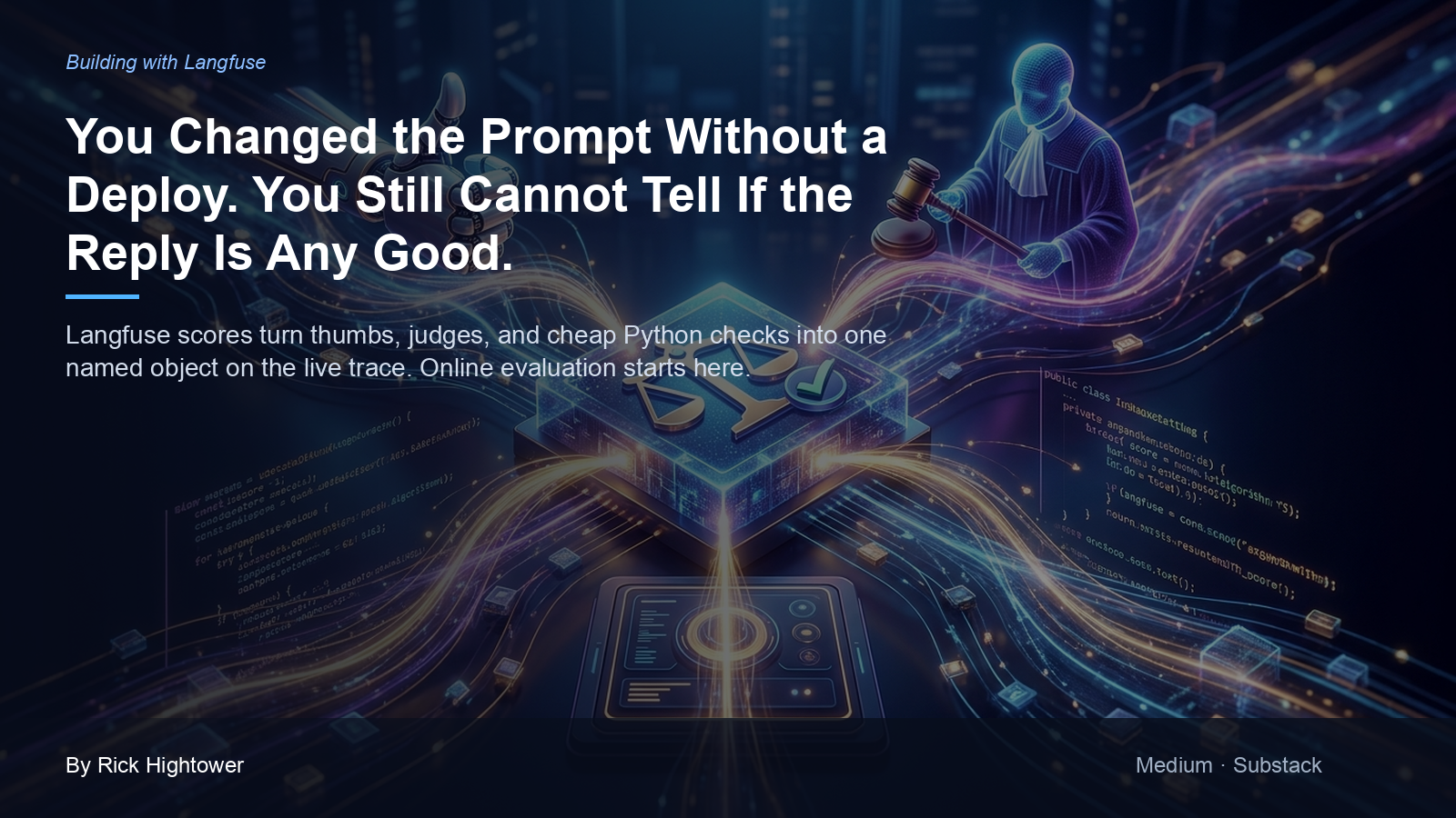 Cover image for “You Changed the Prompt Without a Deploy. You Still Cannot Tell If the Reply Is Any Good.” by Rick Hightower