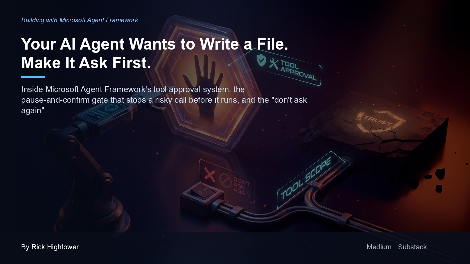 Cover image for “Your AI Agent Wants to Write a File. Make It Ask First.” by Rick Hightower