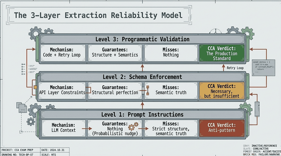 CCA Exam: 3-Layer Extraction Reliability Model
