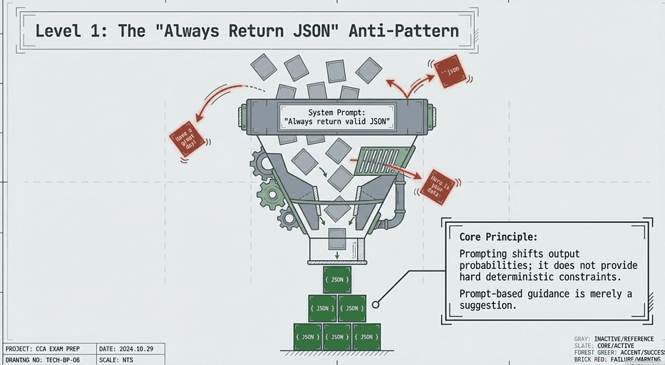 CCA — Claude Certification Exam — Relying on Prompting for JSON