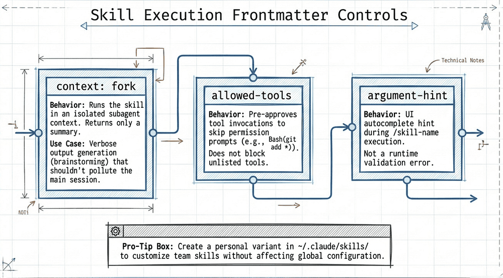 Claude Certified Architect (CCA-F) Exam Prep — Skill Execution Frontmatter, context:fork, allowed-tools and argument-hint