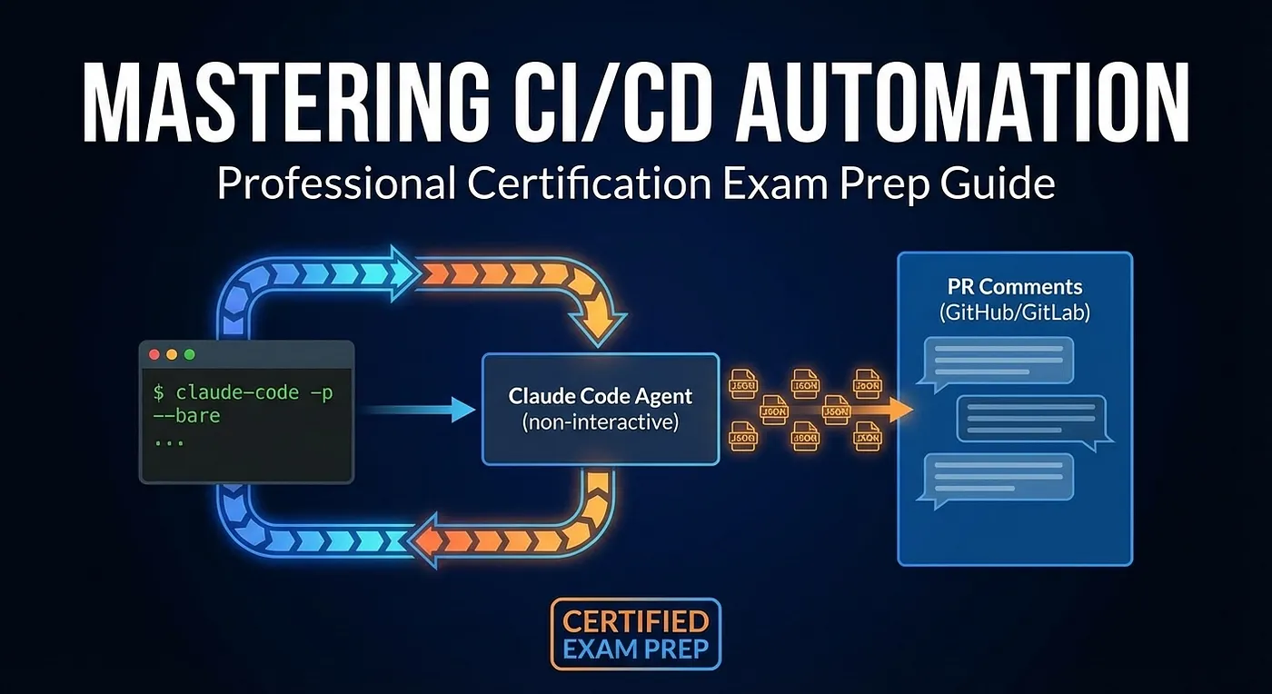 CCA exam CI/CD pipeline Claude Code -p -- bare flags non-interactive mode cover image