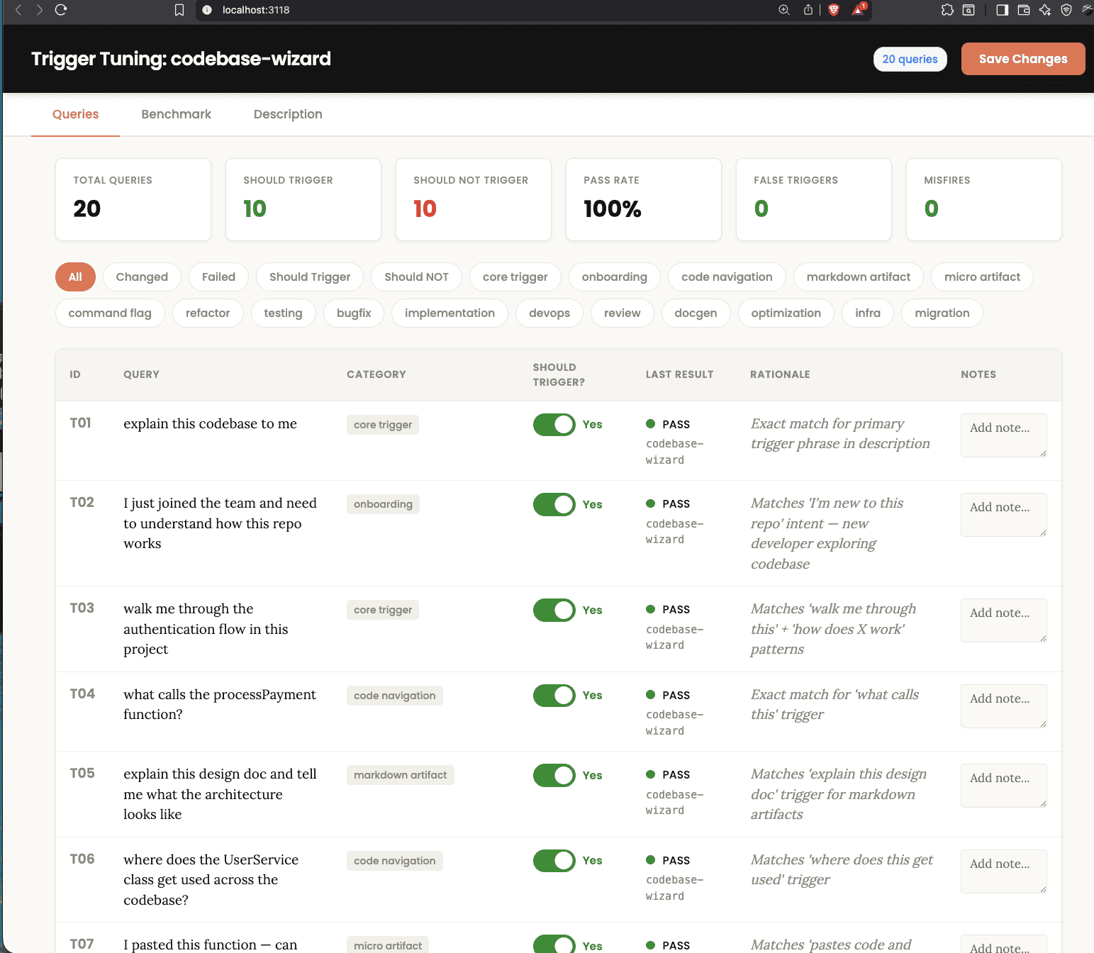 Review in the HTML UI