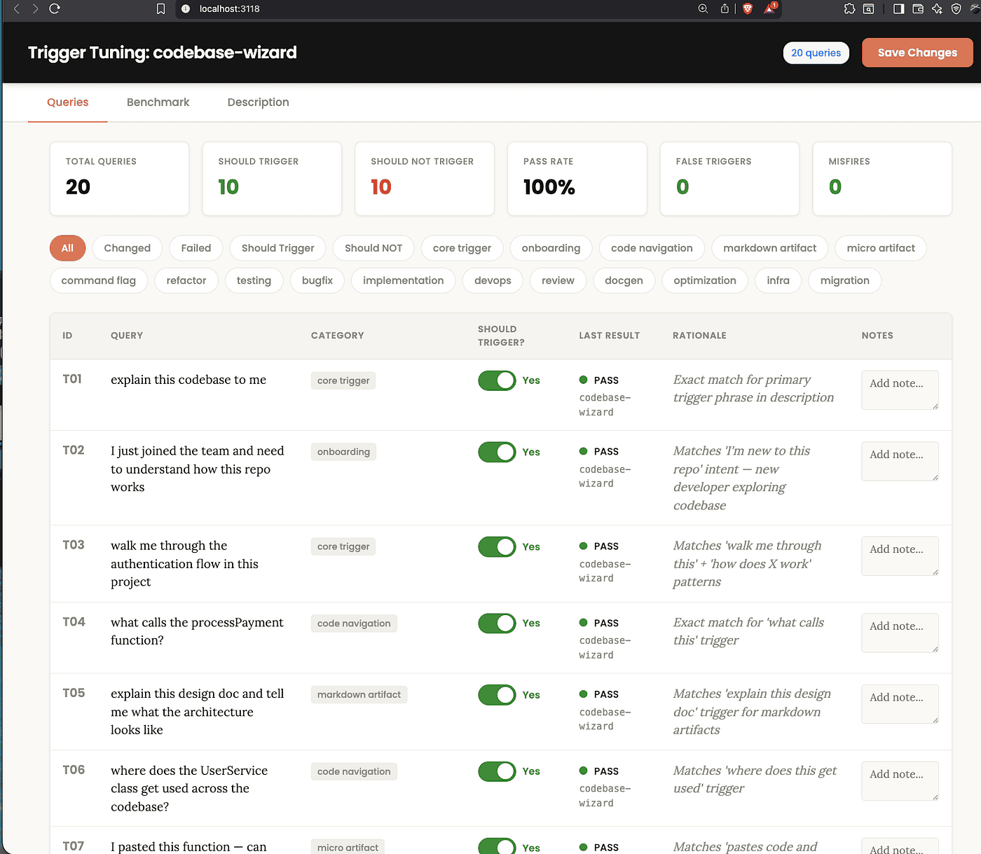 Review in the HTML UI