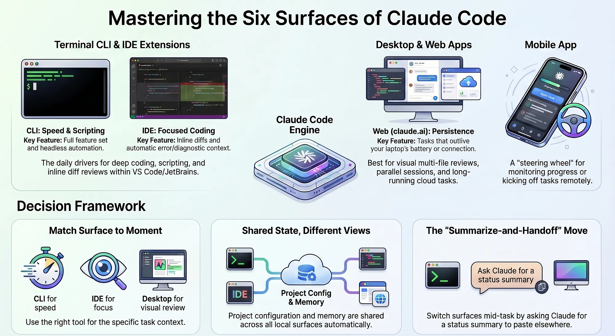 Claude Code Platforms: CLI, IDE, Desktop, Web or steer with your Mobile App