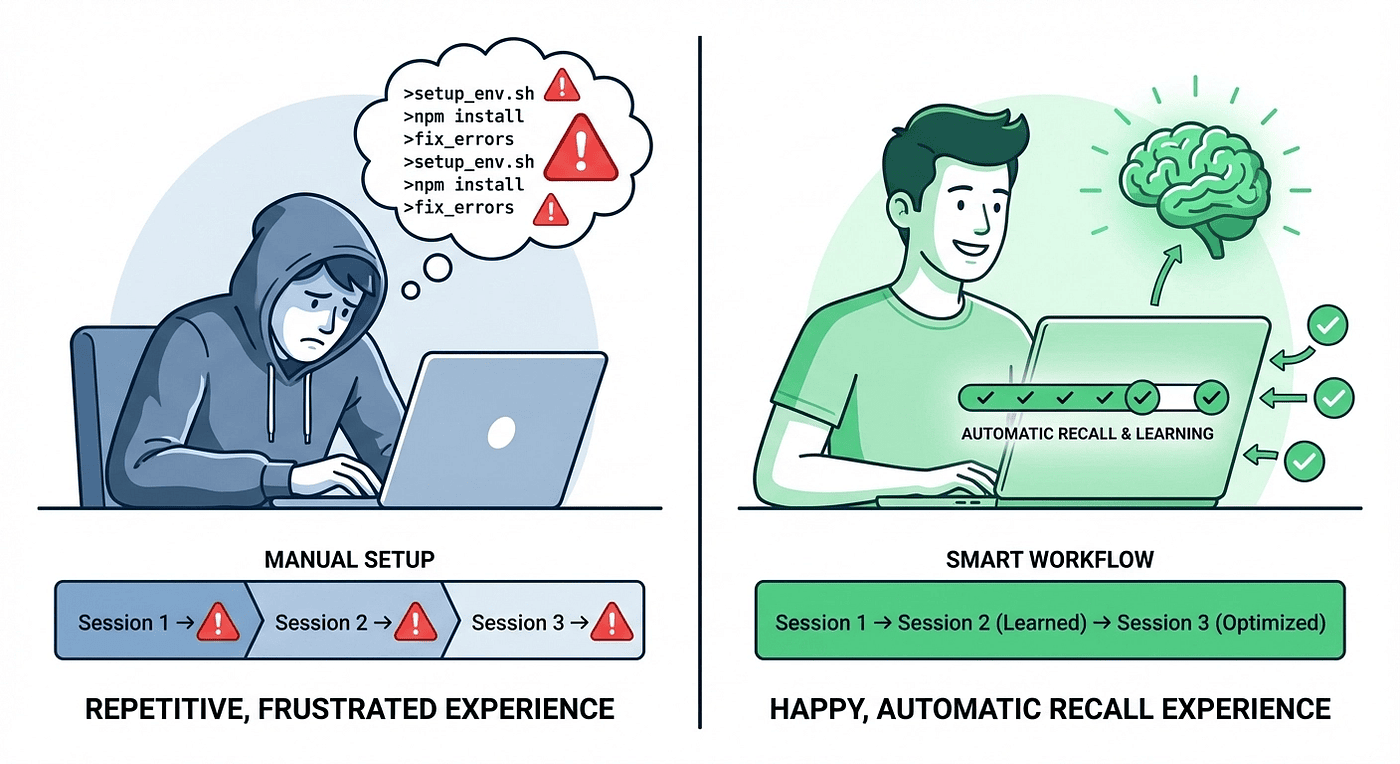 Before and after auto memory: manual context vs automatic learning