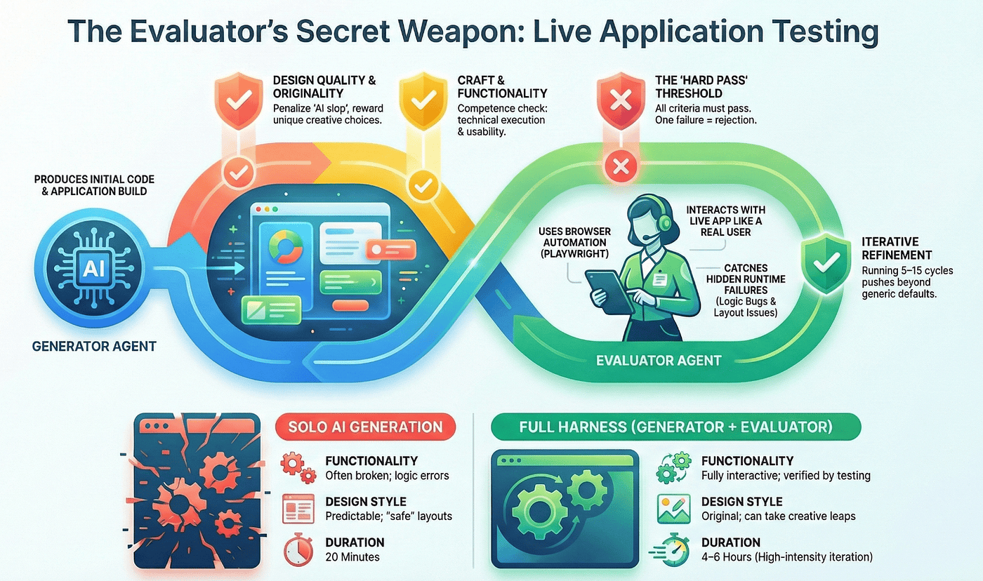 Anthropic's Harness Design Paper: Evaluators Secret Weapon: Live Application Testing
